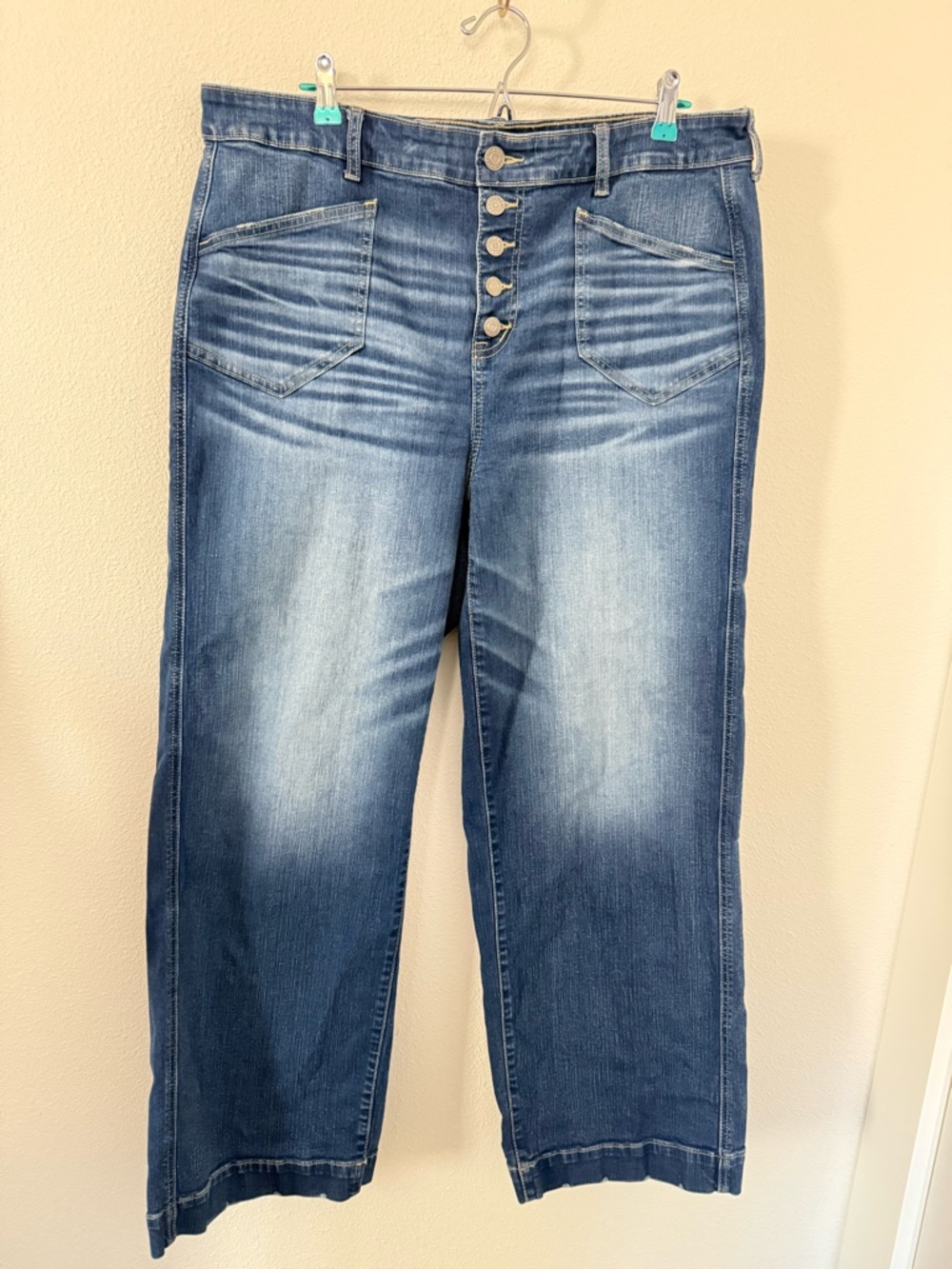 Torrid High-Rise Wide Leg Vintage Stretch Jeans 16R Plus Size Denim Button-Fly
